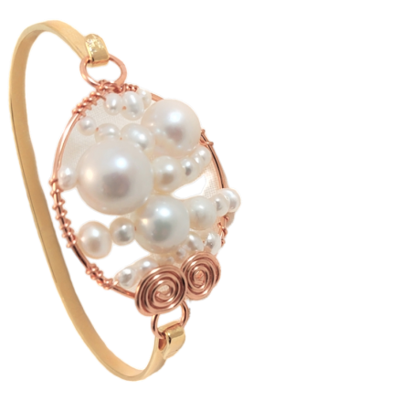 Bracelet en cuivre et laiton avec perles