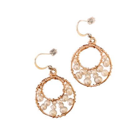 Boucles d'oreilles anneaux avec perles